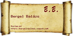 Bergel Balázs névjegykártya